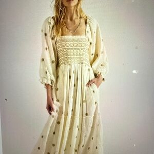 Free People Dahlia Embroidered Dress size L